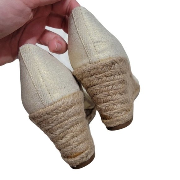 Merona Ivory Metallic Round Toe Slip-on Espadrille Wedge - Picture 6 of 11